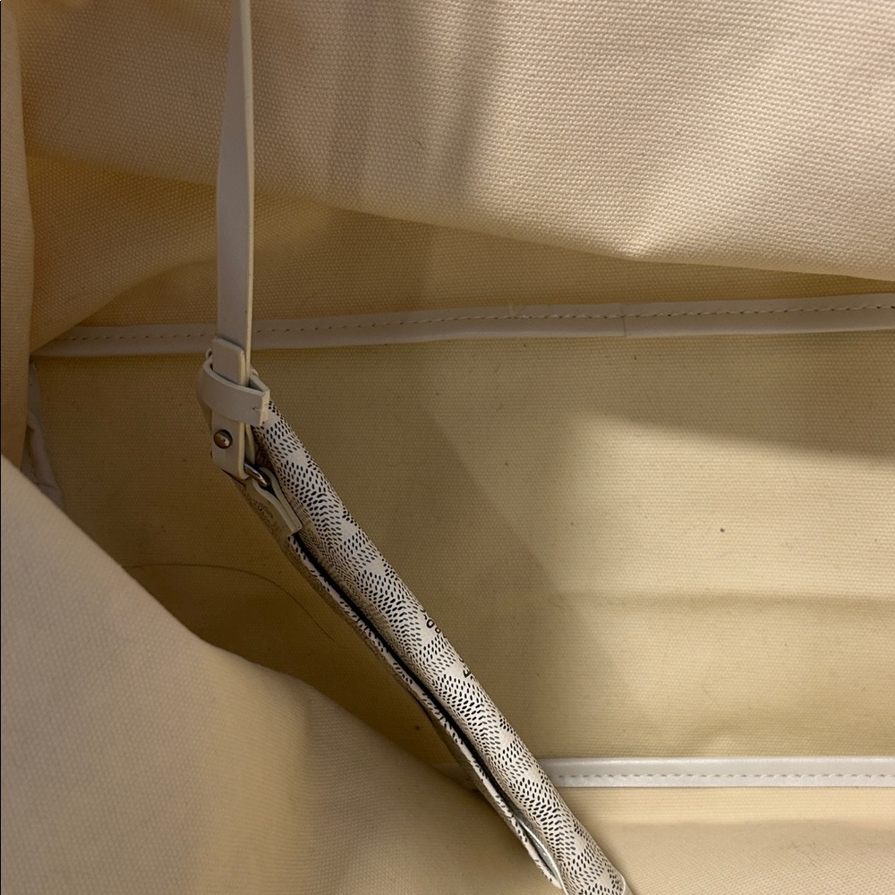 White Canvas Patterned Tote Bag - image 7